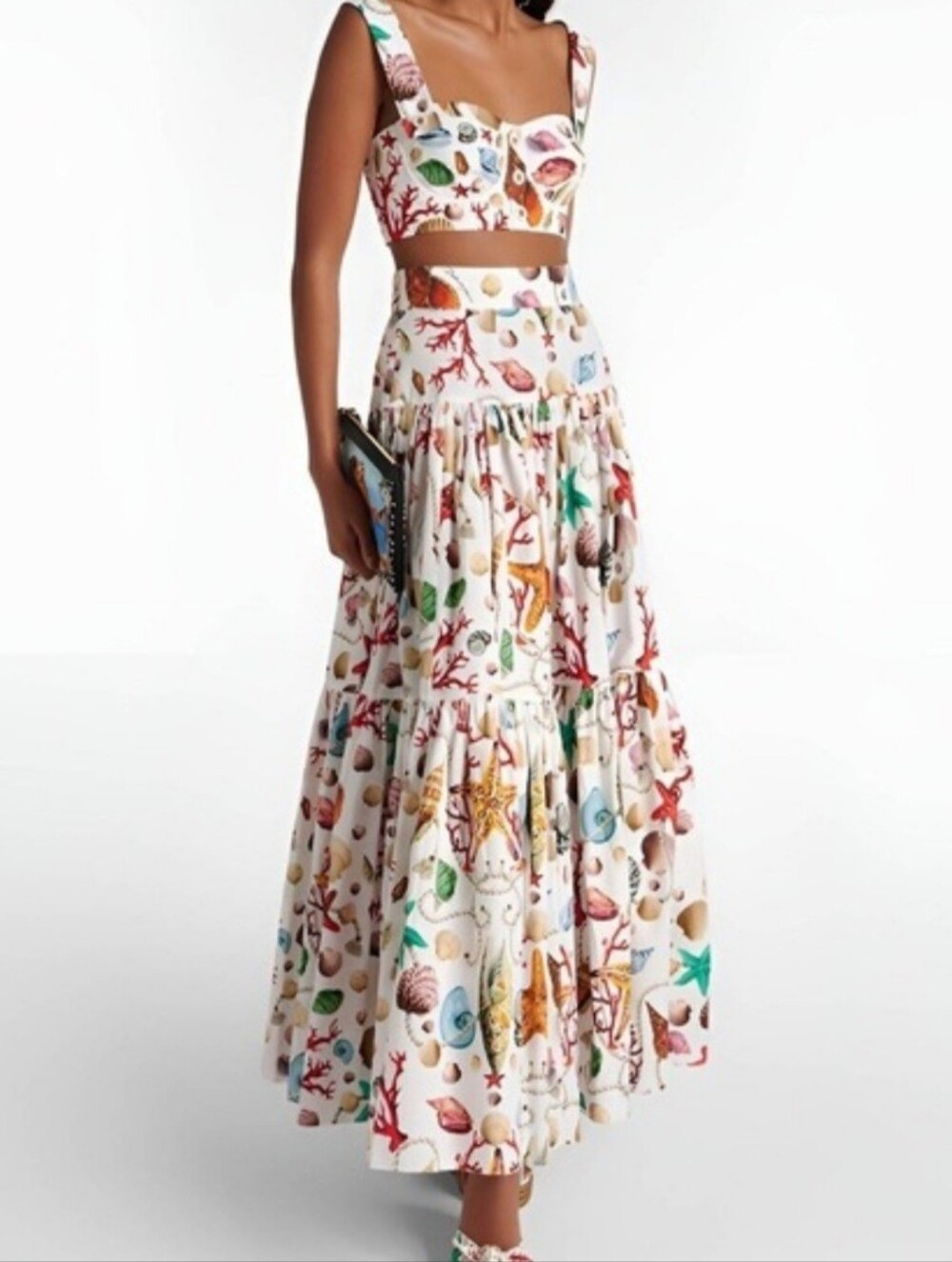Commense Seashell Print Two Piece Set